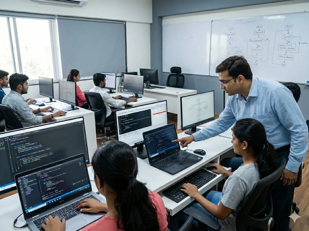 Professional Indian IT training classroom